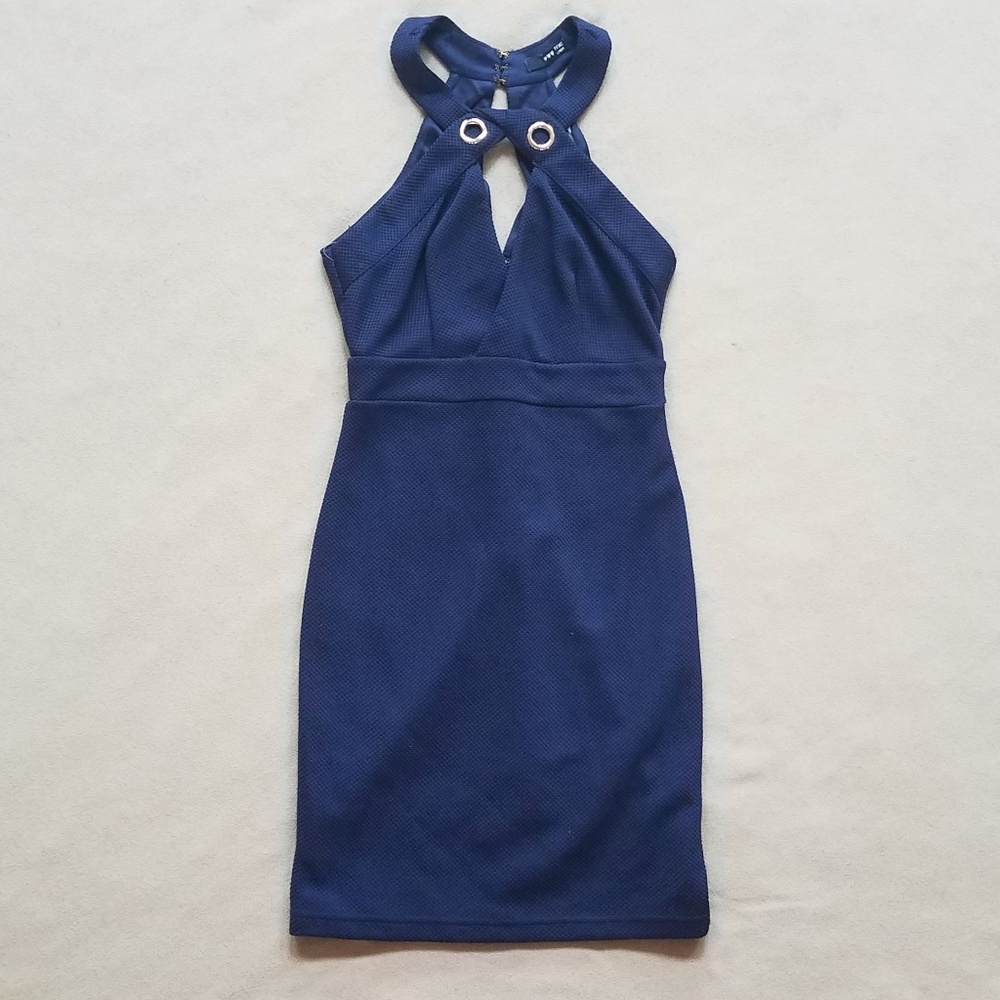 NEW NWT Navy Blue Halter Dress tfnc